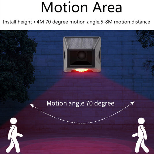 N911F Solar Remote Control Warning Light Waterproof Wireless Human Body Induction Alarm Light