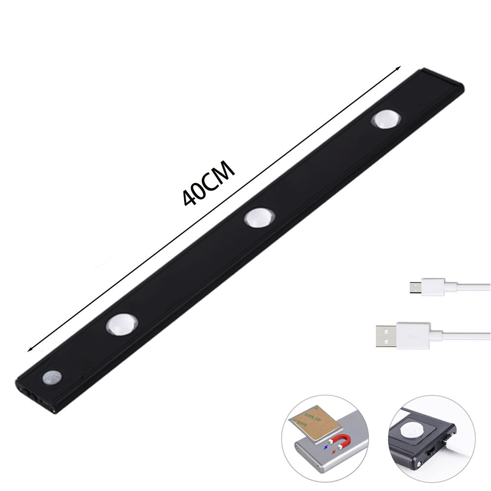 MZ-1602 40CM Human Motion Sensing Cabinet Strip Light Wardrobe Lighting Smart Night Light Self-Adhesive Closet Lamp