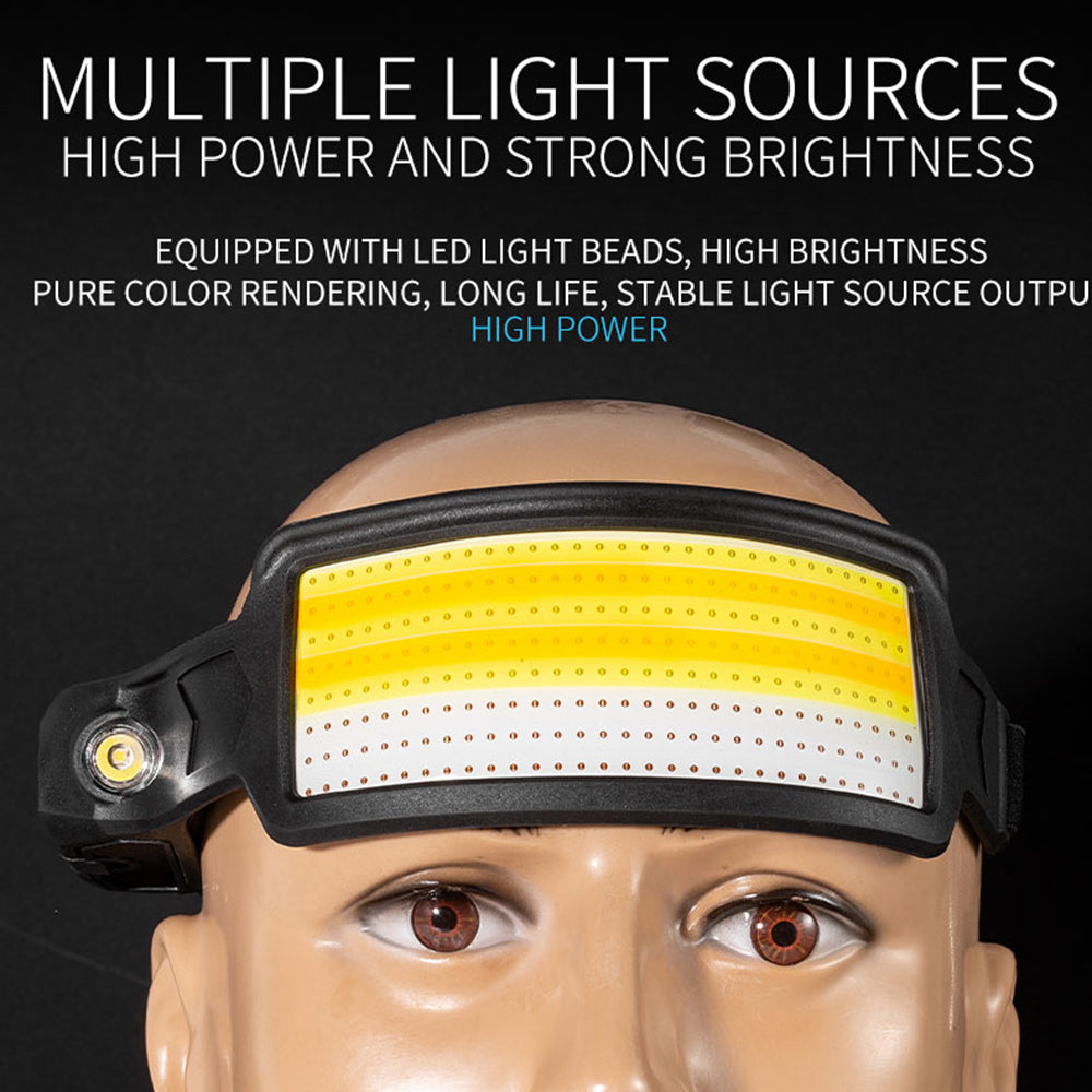 W6126-8 8 LED Light Stripes Head Lamp Multiple Lighting Color Headlamp Rechargeable Headlight for Night Running Fishing Camping
