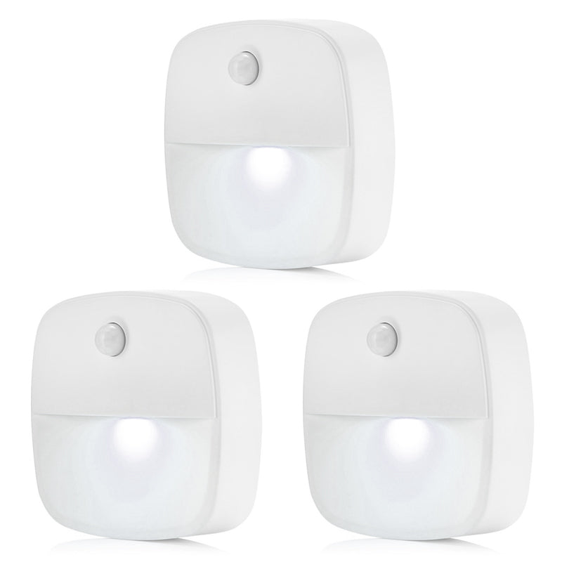 1806 3Pcs LED Body Sensor LED Light Closet Hallway Stairs Night Light for Home Kitchen Cabinet
