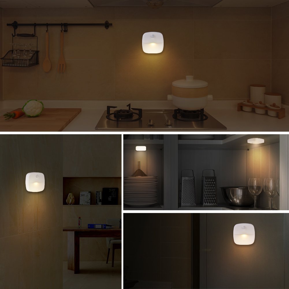1806 3Pcs LED Body Sensor LED Light Closet Hallway Stairs Night Light for Home Kitchen Cabinet
