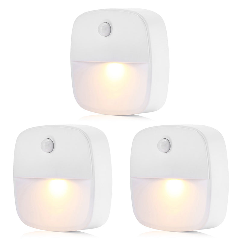 1806 3Pcs LED Body Sensor LED Light Closet Hallway Stairs Night Light for Home Kitchen Cabinet