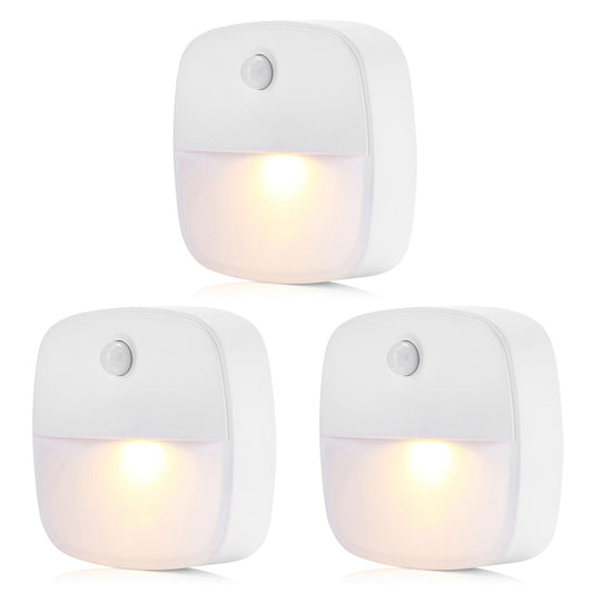 1806 3Pcs LED Body Sensor LED Light Closet Hallway Stairs Night Light for Home Kitchen Cabinet