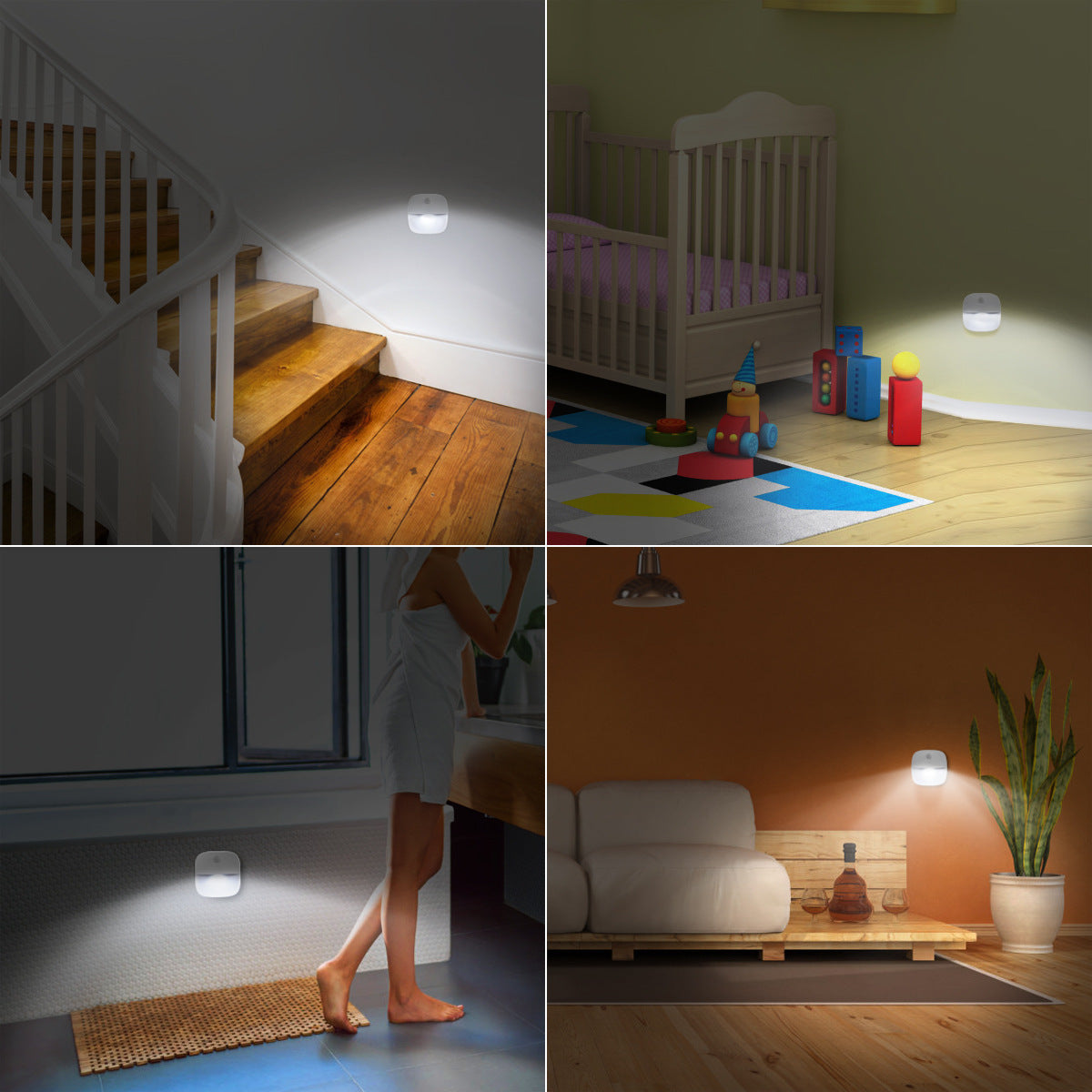 1806 3Pcs LED Body Sensor LED Light Closet Hallway Stairs Night Light for Home Kitchen Cabinet