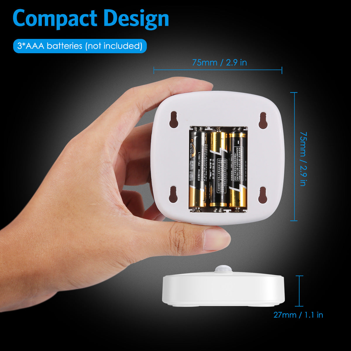 1806 3Pcs LED Body Sensor LED Light Closet Hallway Stairs Night Light for Home Kitchen Cabinet