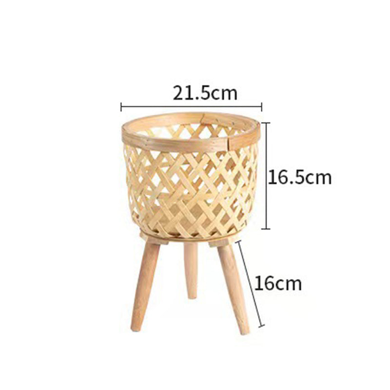 Woven Plants Vase Flowers Container Home Decoration Knitted Bamboo Planter Pot Basket Holder, Size: S