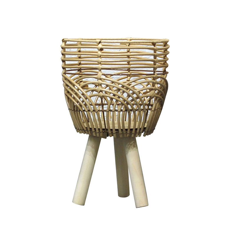 Woven Plants Vase Flowers Container Home Decoration Knitted Bamboo Planter Pot Basket Holder, Size: S