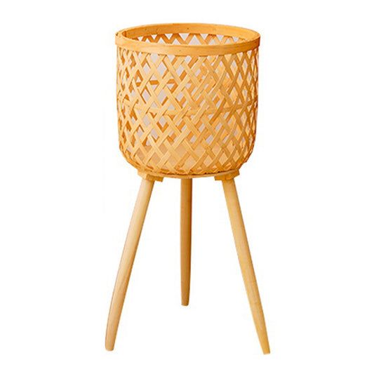 Knitted Bamboo Planter Pot Basket Woven Plants Vase Flowers Container Home Decoration, Size: L