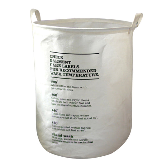 43L Collapsible Washing Laundry Basket Hamper Dirty Clothes Cotton Linen Basket Laundry Bin, Size M, 35x45cm