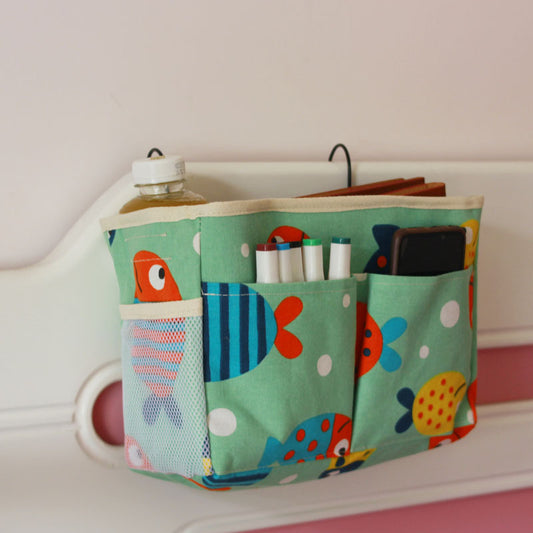 Bedside Hanging Storage Organizer for Bunk and Hospital Beds, College Dorm Bed, Books Mobile Phones Container Holder