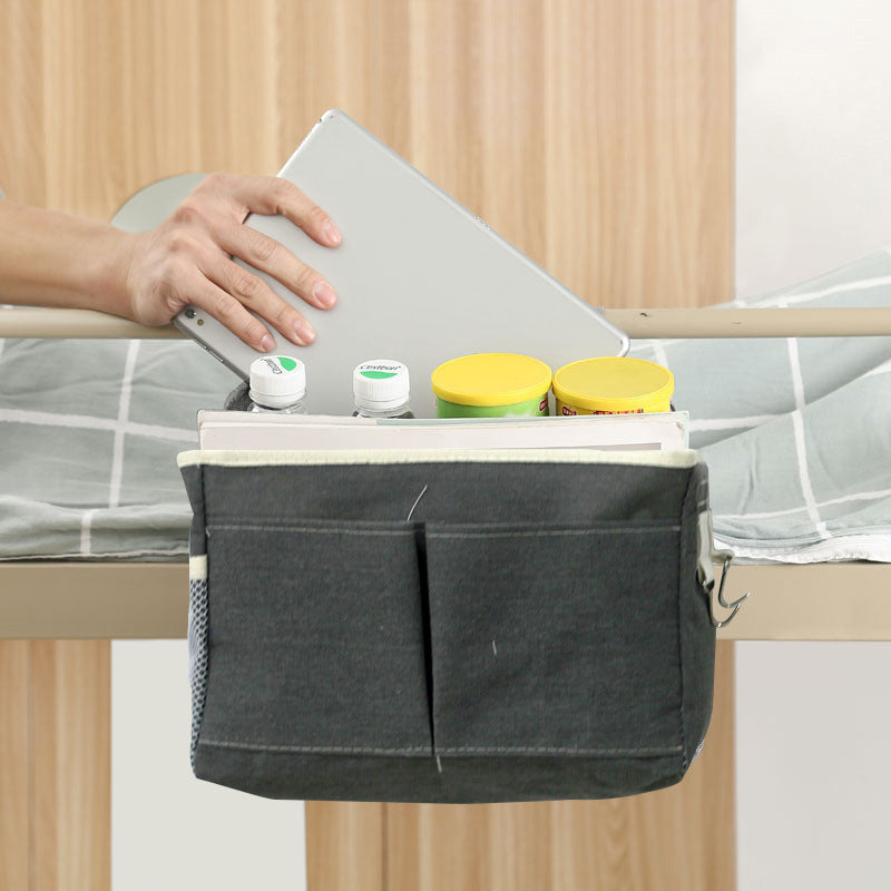 Bedside Hanging Storage Organizer for Bunk and Hospital Beds, College Dorm Bed, Books Mobile Phones Container Holder