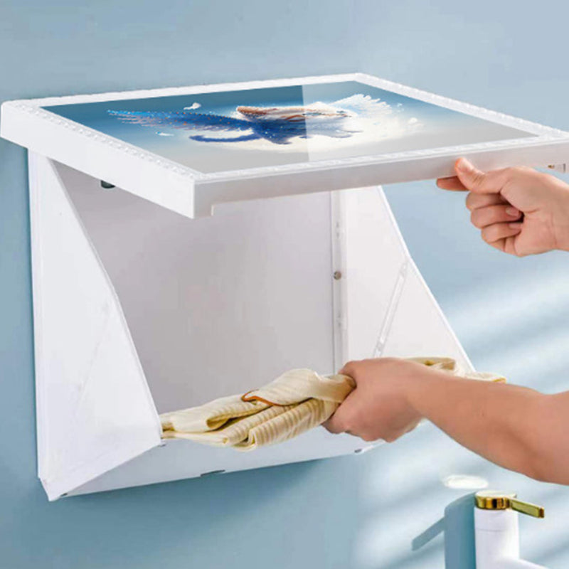 2-Layer Waterproof Picture Frame Collapsible Cloth Organizer Wall-Mounted Cloth Storage Cabinet for Bathroom