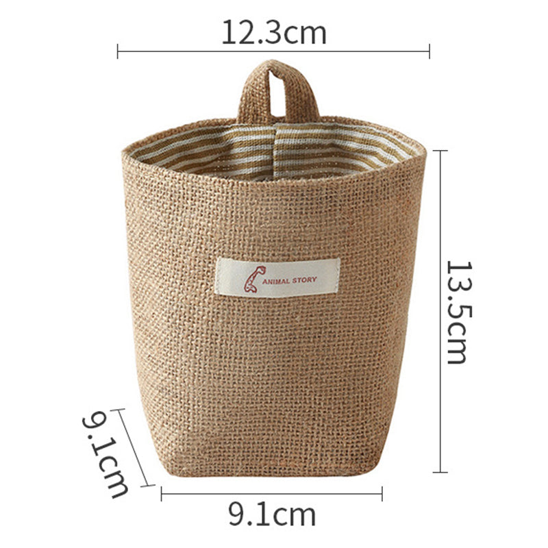 Cotton Linen Washable Storage Bag Kitchen Desktop Hanging Organizer Container