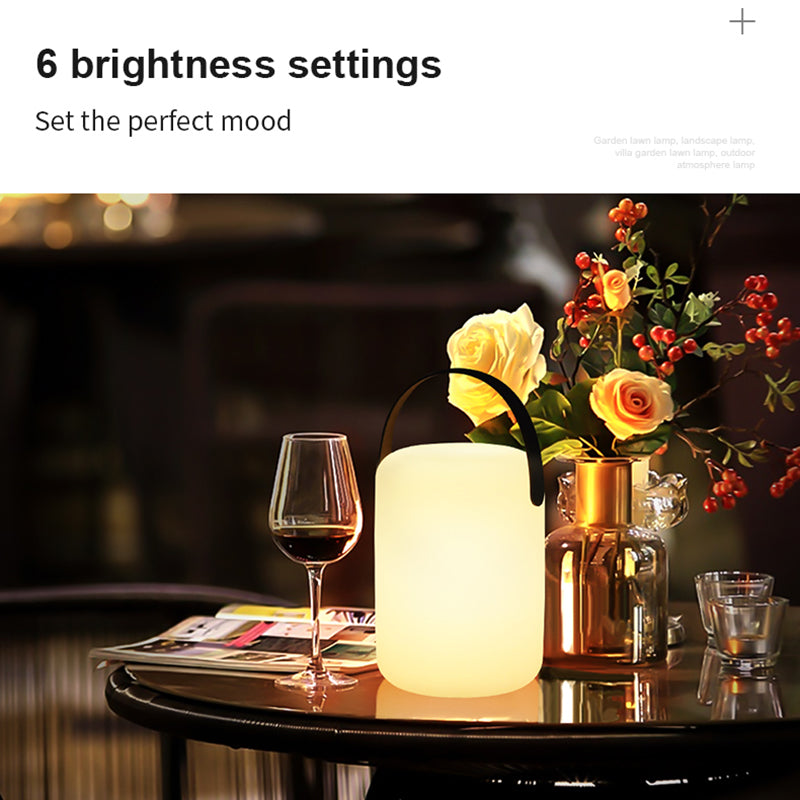 Cylinder Shape Portable LED Lamp Adjustable Brightness 16 Colors USB Rechargeable Light with Remote Controller