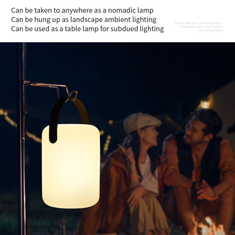 Cylinder Shape Portable LED Lamp Adjustable Brightness 16 Colors USB Rechargeable Light with Remote Controller