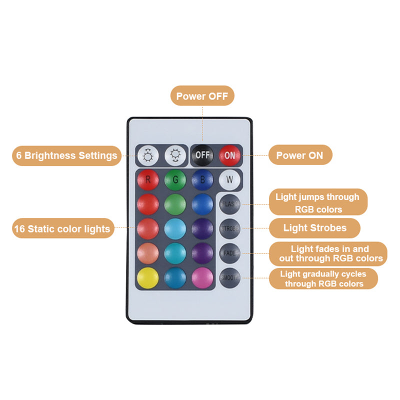 Cylinder Shape Portable LED Lamp Adjustable Brightness 16 Colors USB Rechargeable Light with Remote Controller