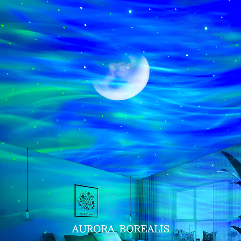 K-1106 Aurora Galaxy Dual Effect Projection Lamp Flying Saucer Laser Projector Light Indoor Ambient Light (with CE)