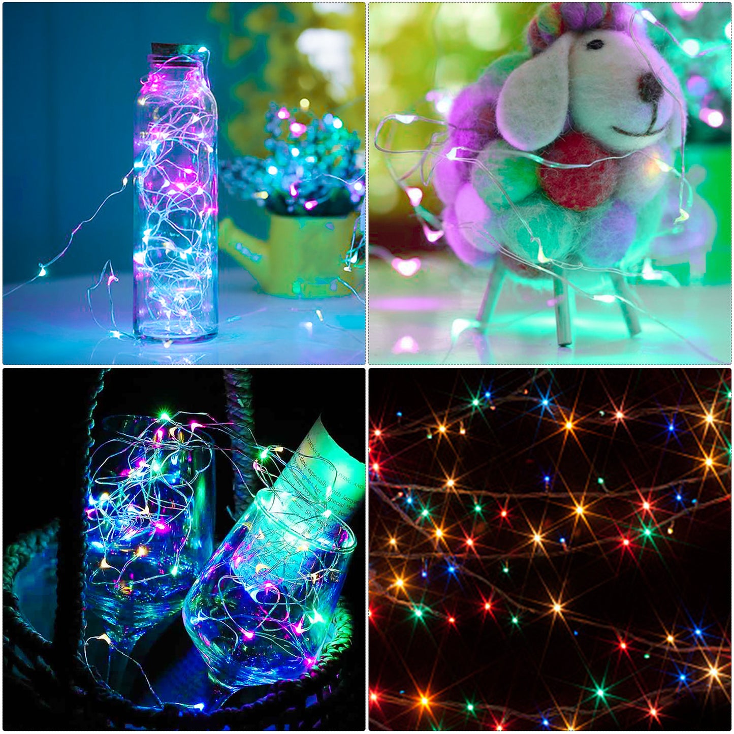 6Pcs / Set 1m 10-LED Wine Bottle Plug String Light Copper Wire LED Christmas Festival Lighting Decor