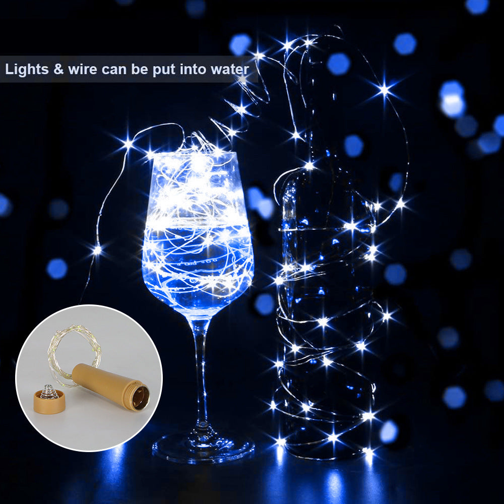 6Pcs / Set 1m 10-LED Wine Bottle Plug String Light Copper Wire LED Christmas Festival Lighting Decor