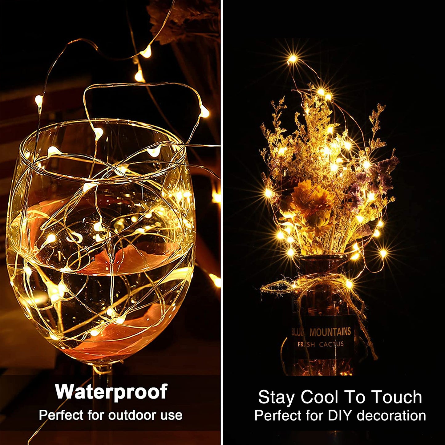 6Pcs / Set 2m 20-LED Copper Wire LED Christmas Lighting Decor Wine Bottle Plug String Light for Home, Bar