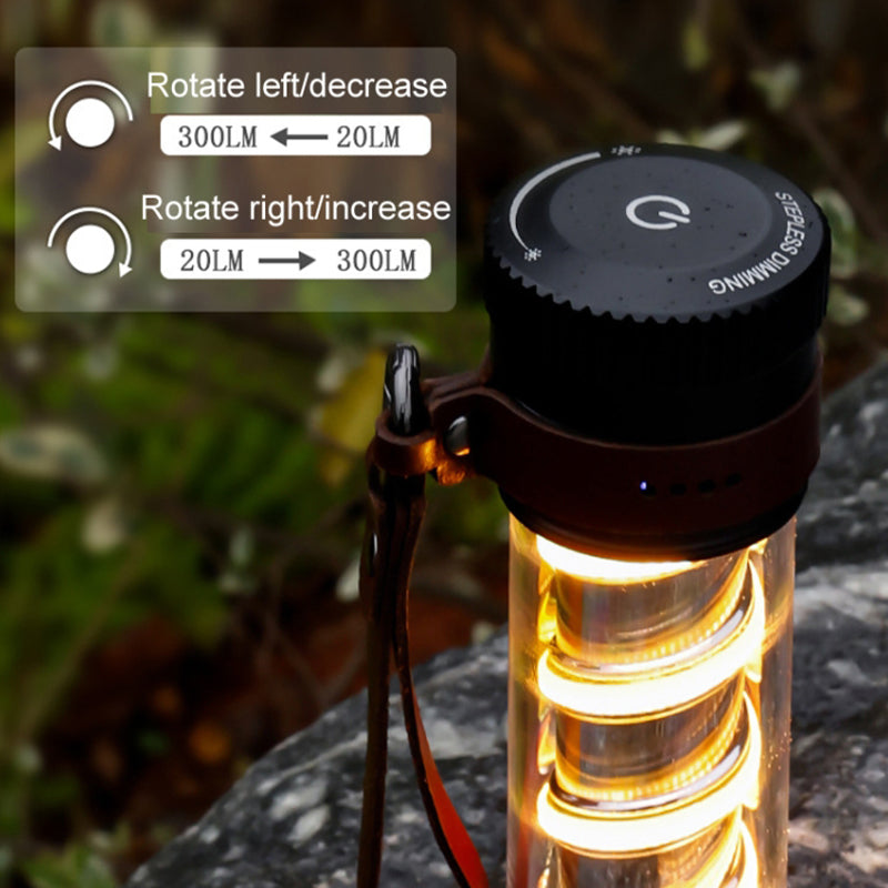Outdoor USB Rechargeable Camping Light Tent Ambient Light IP44 Waterproof Portable Night Light with Cover