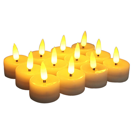 12Pcs / Set Small Flameless LED Light Battery Electronic Candles Tables Lamp for Pumpkins, Wedding Decorations, Christmas, Home Decor