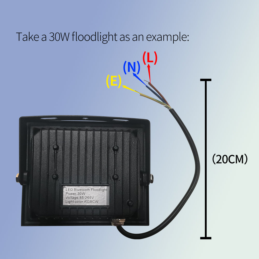 30W Tuya APP Smart LED Light Colorful RGB Lamp Waterproof Outdoor Factory Warehouse Floodlight