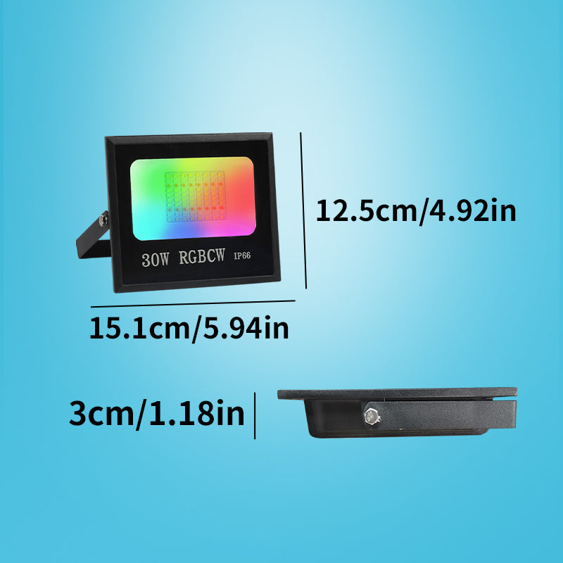 30W Tuya APP Smart LED Light Colorful RGB Lamp Waterproof Outdoor Factory Warehouse Floodlight