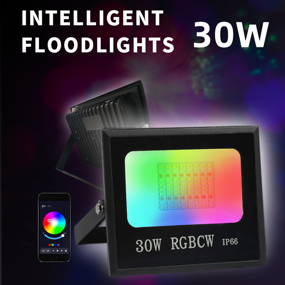 30W Tuya APP Smart LED Light Colorful RGB Lamp Waterproof Outdoor Factory Warehouse Floodlight