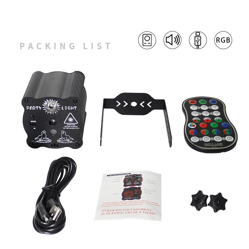 R50 Portable Mini Laser Light Aluminum Alloy Auto / Voice / Remote Control Indoor Light with Handle