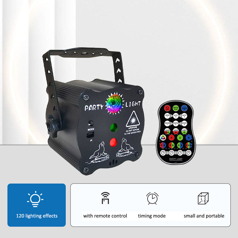 R50 Portable Mini Laser Light Aluminum Alloy Auto / Voice / Remote Control Indoor Light with Handle