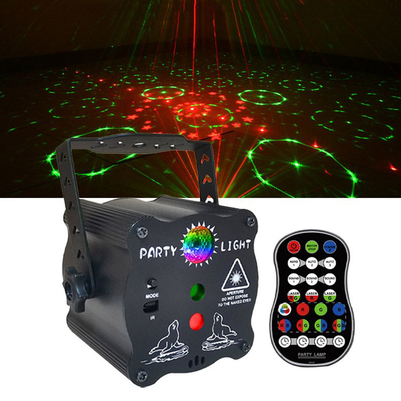 R50 Portable Mini Laser Light Aluminum Alloy Auto / Voice / Remote Control Indoor Light with Handle