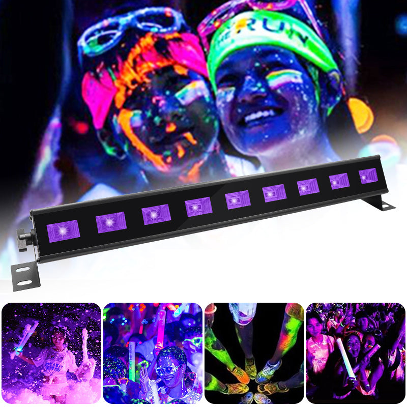 Automatic Control 9-LED Light Bar UV Blacklight Tube Glow in The Dark Party Supplies for Halloween,Christmas