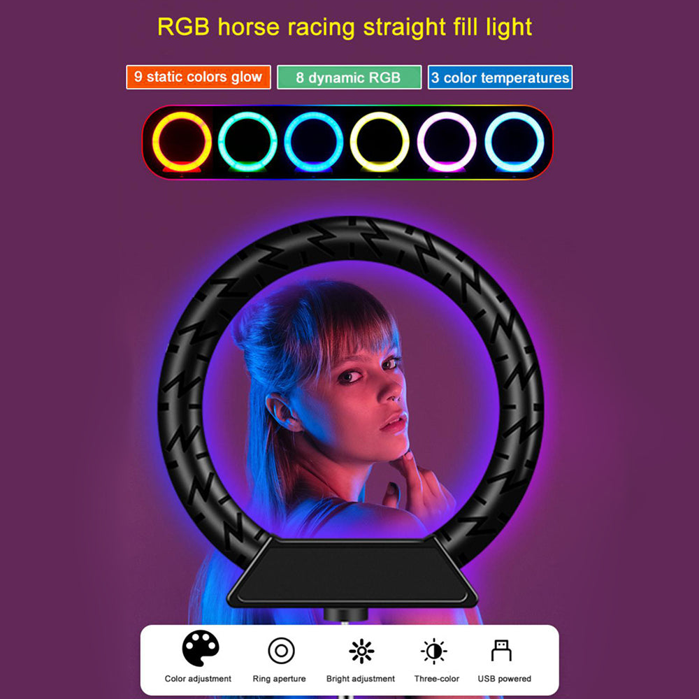 10CM Diameter Tik Tok Photography Selfie Ring Light RGB Vlogging Video LED Lamp Live Broadcast Fill Light, Size: S