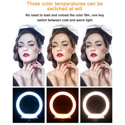 18CM Diameter RGB LED Selfie Ring Light Vlogging Video Lamp Live Broadcast Fill Light, Size: M