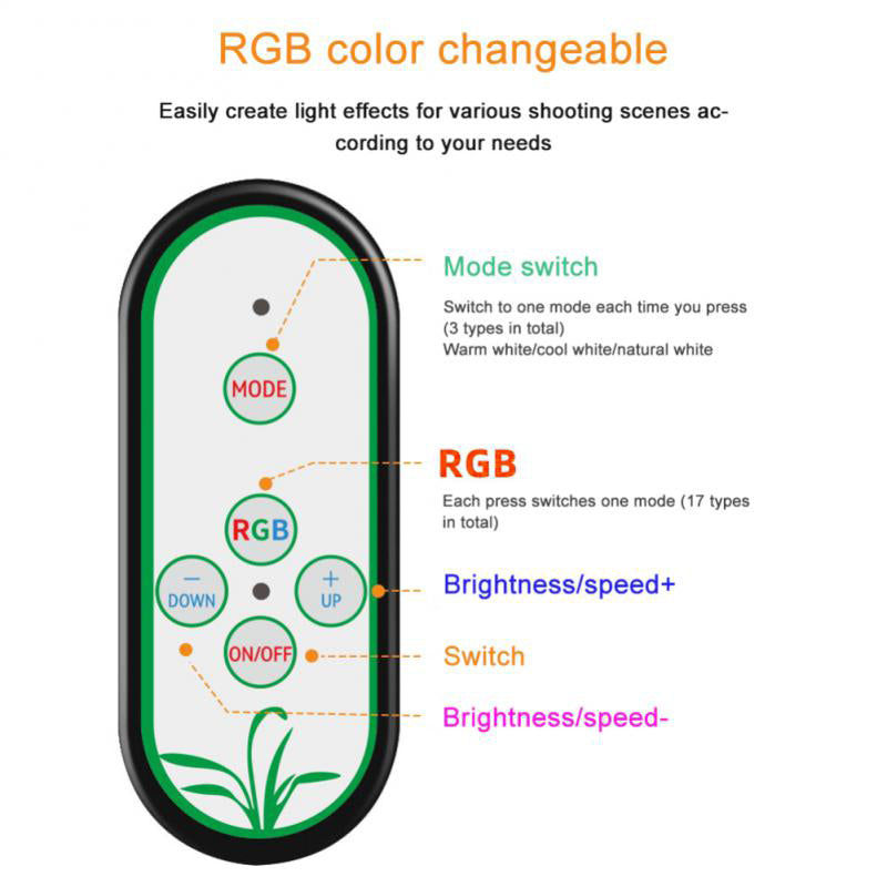 18CM Diameter RGB LED Selfie Ring Light Vlogging Video Lamp Live Broadcast Fill Light, Size: M