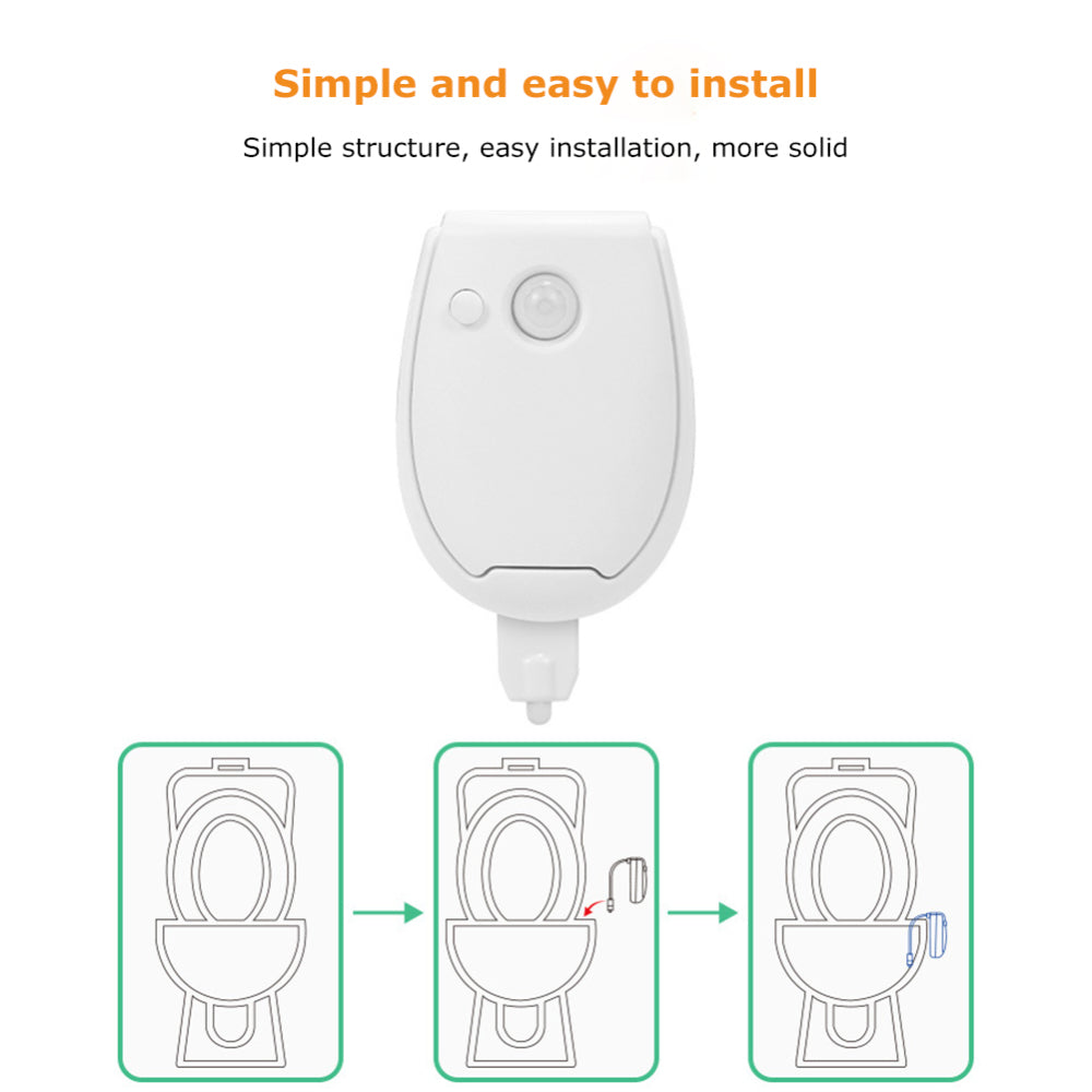 Toilet Night Light Smart Motion Sensor LED Lamp for Toilet Bowl Seat 7-Colors Changing Light