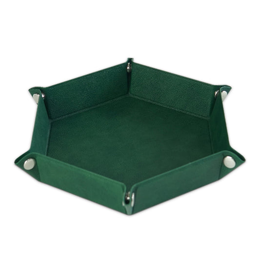 8-inch PU Leather Sundries Organizer Tray Metal Buttons Design Desktop Storage Tray