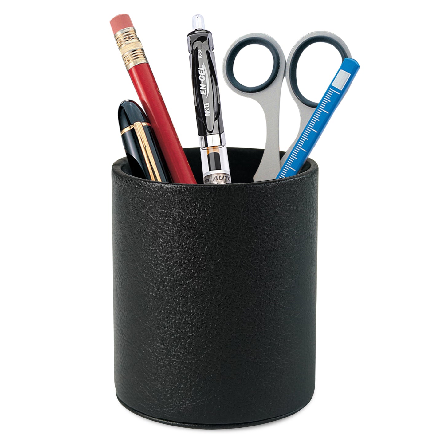 PU Leather + PVC Pen Holder Pencil Cup Makeup Brush Pen Organizer School Office Desk Stationery