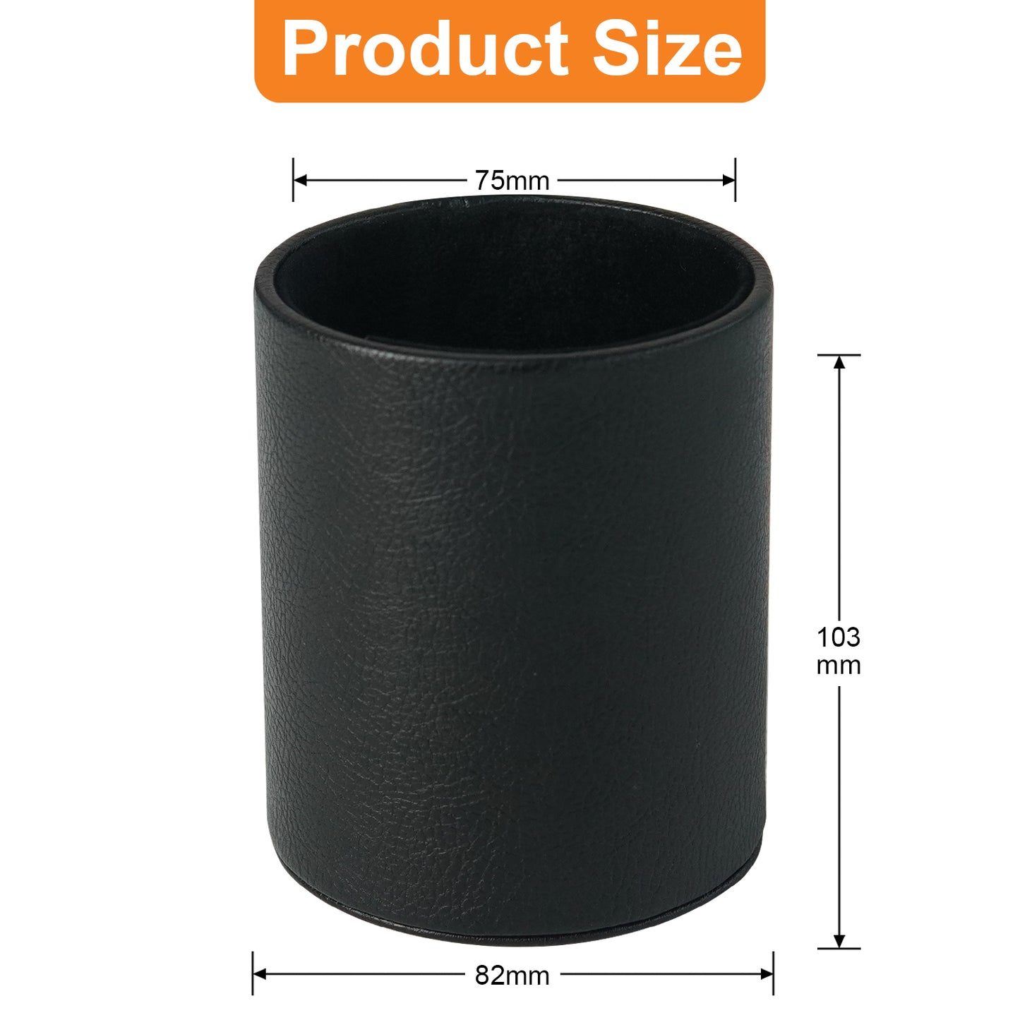 PU Leather + PVC Pen Holder Pencil Cup Makeup Brush Pen Organizer School Office Desk Stationery