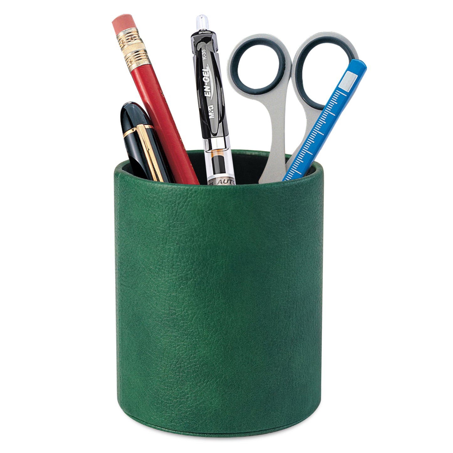PU Leather + PVC Pen Holder Pencil Cup Makeup Brush Pen Organizer School Office Desk Stationery