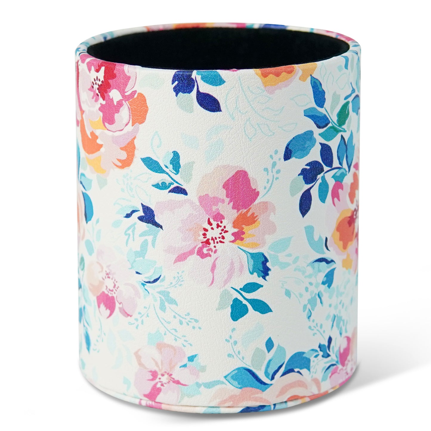 PU Leather + PVC Pen Holder Pencil Cup Makeup Brush Pen Organizer School Office Desk Stationery