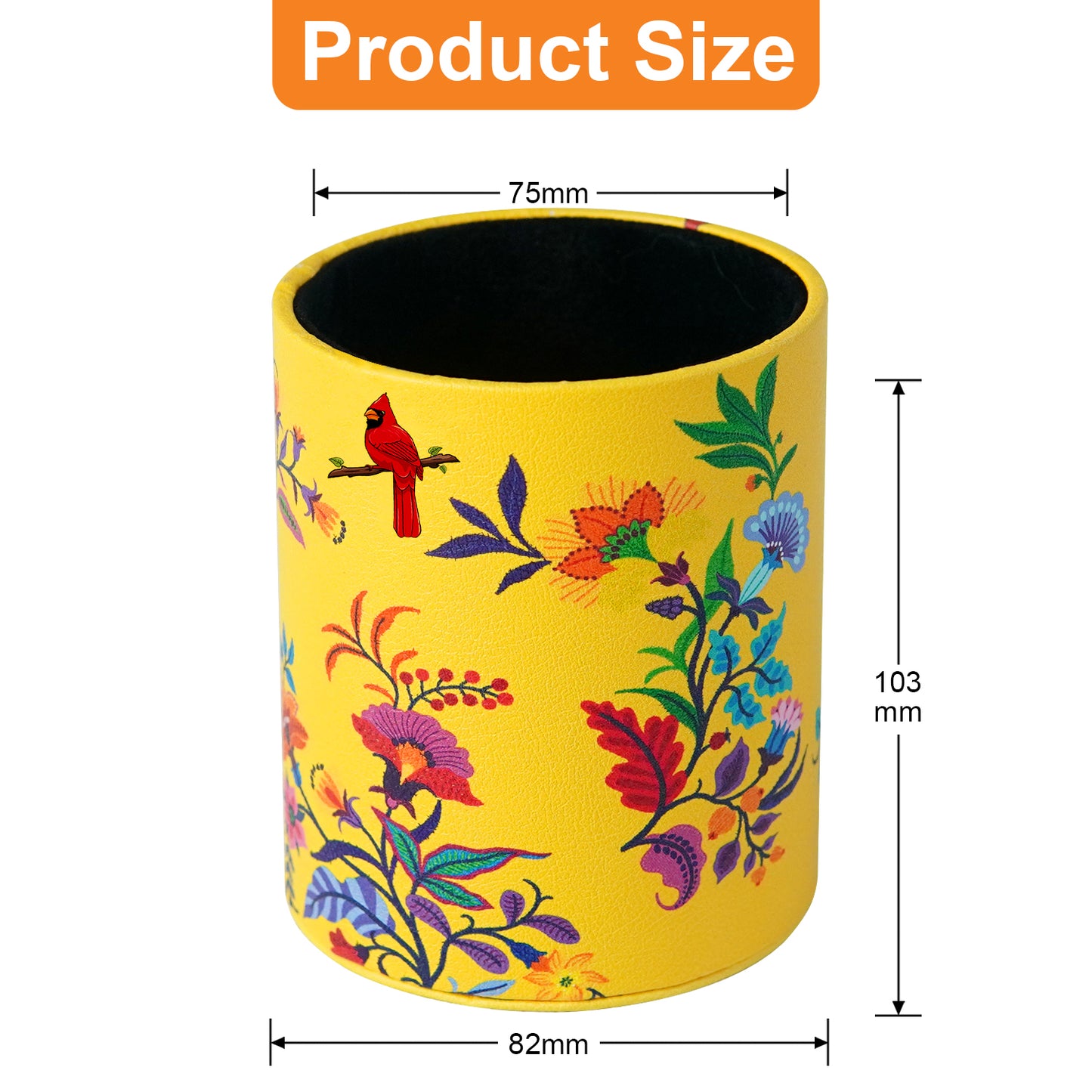 PU Leather + PVC Pen Holder Pencil Cup Makeup Brush Pen Organizer School Office Desk Stationery