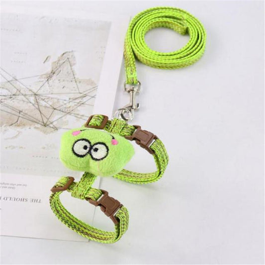 Size M Cartoon Animal Decor Adjustable Dog Cat Walking Lead Leash Nylon Pet Harness Leash