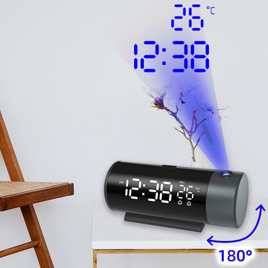 1006 Multifunctional Dual Alarm Clock Time / Temperature Projection LED Screen Digital Clock