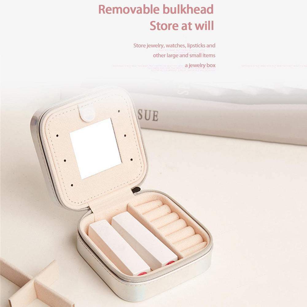 HJY015 Dual Layer PU Leather Jewelry Box Necklaces Earrings Rings Bracelets Travel Jewelry Storage Case