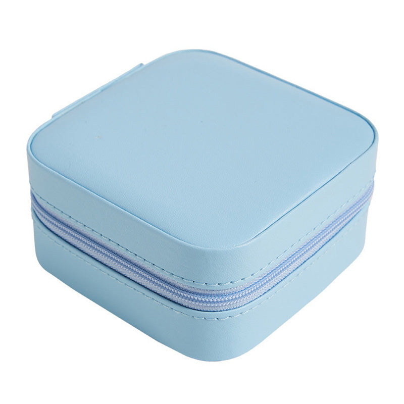 HJY015 Dual Layer PU Leather Jewelry Box Necklaces Earrings Rings Bracelets Travel Jewelry Storage Case