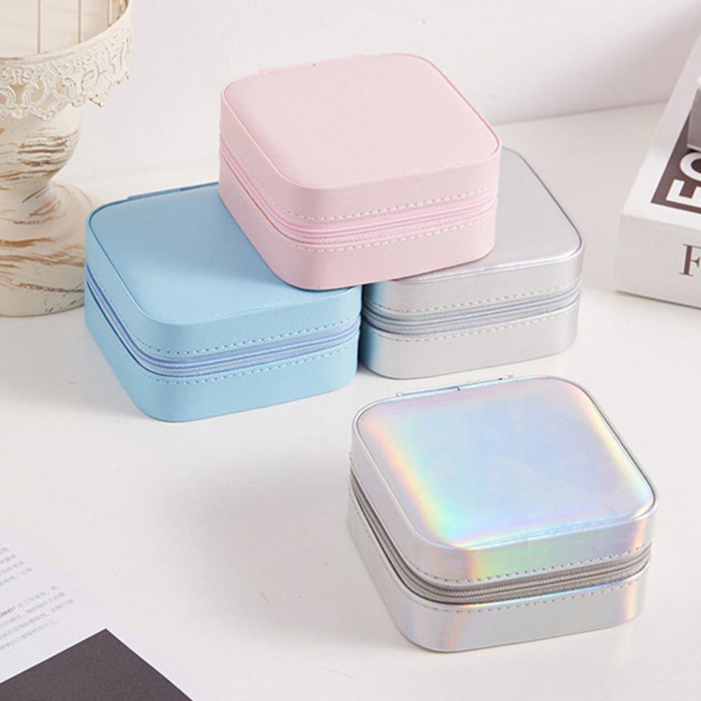 HJY015 Dual Layer PU Leather Jewelry Box Necklaces Earrings Rings Bracelets Travel Jewelry Storage Case
