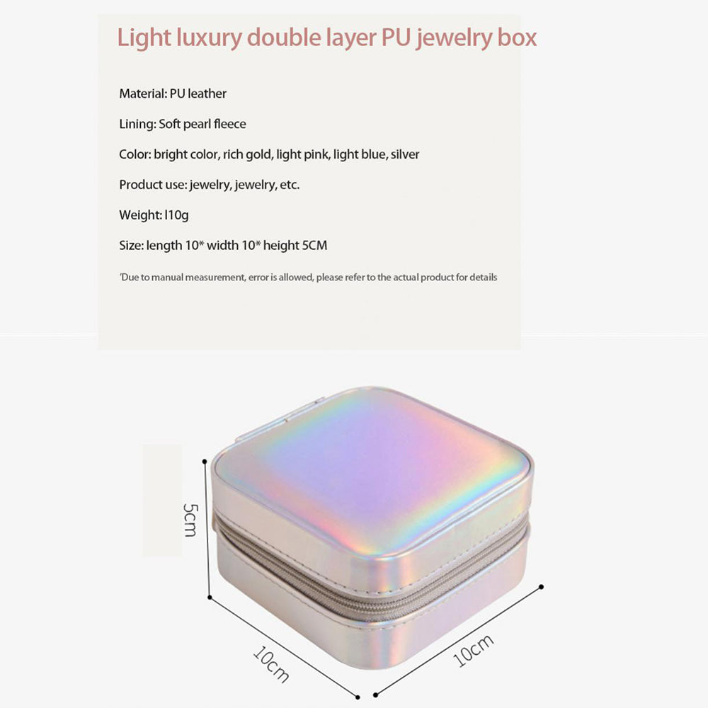 HJY015 Dual Layer PU Leather Jewelry Box Necklaces Earrings Rings Bracelets Travel Jewelry Storage Case