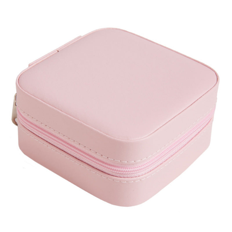HJY015 Dual Layer PU Leather Jewelry Box Necklaces Earrings Rings Bracelets Travel Jewelry Storage Case